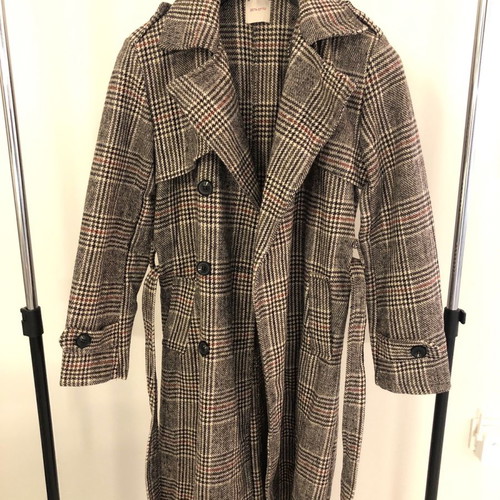 Checked women's coat used, size M / 38 / 10