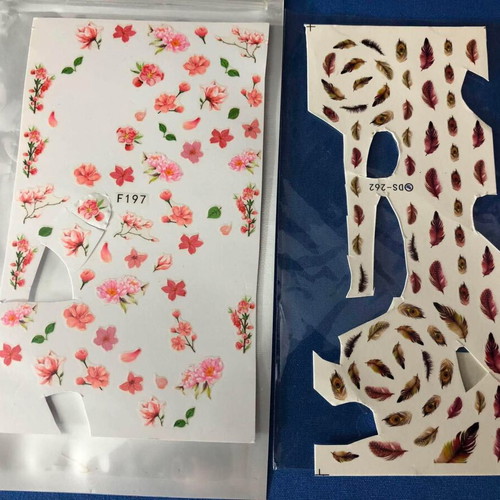 Nail Stickers Set 2 Pieces Water and 3D Used
