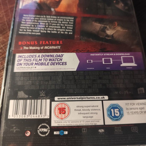 Incarnate DVD used, horror movie with English subtitles