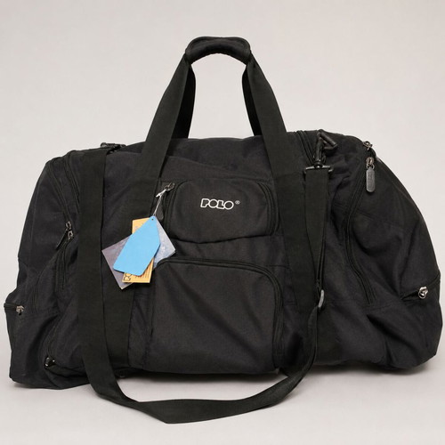 Polo travel bag new, black, unisex with detachable small backpack