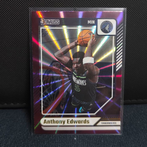 2024-25 Panini Donruss Anthony Edwards #165 Holo Purple Lazer card like new