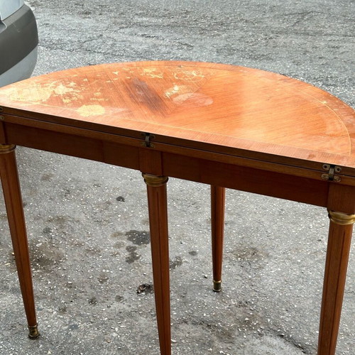 Console dining side table used, half-moon, dimensions 100x79 cm