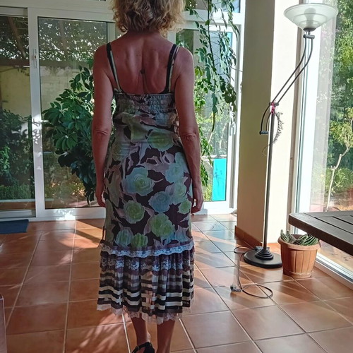 Summer formal dress by Vitsio like new, blue and brown