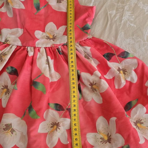 Sweet Baby dress 3 years like new, red floral with wow-back