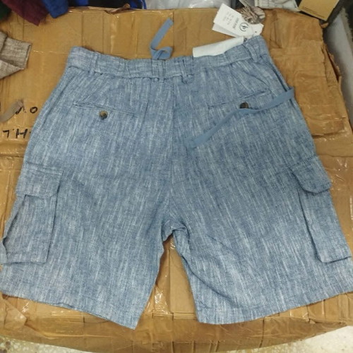 Men's Linen Cargo Shorts NS-7779 New, Sizes 30-40, Turquoise