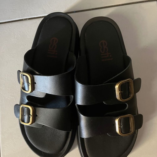 Leather sandals Estil size 38 like new, black