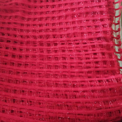 Net curtain with silver thread for double balcony door