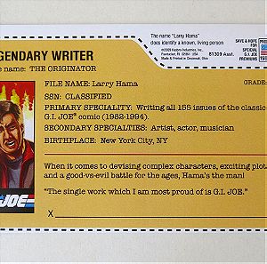 GI Joe "Larry Hama (The Originator)" (Joe Con 2010 - Rhode Island) filecard