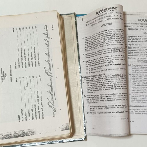 Olympic Airways training folders used, Boeing 737 & 747 aircraft