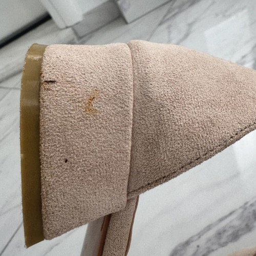 Beige pumps used size 36 with low heel and ankle strap