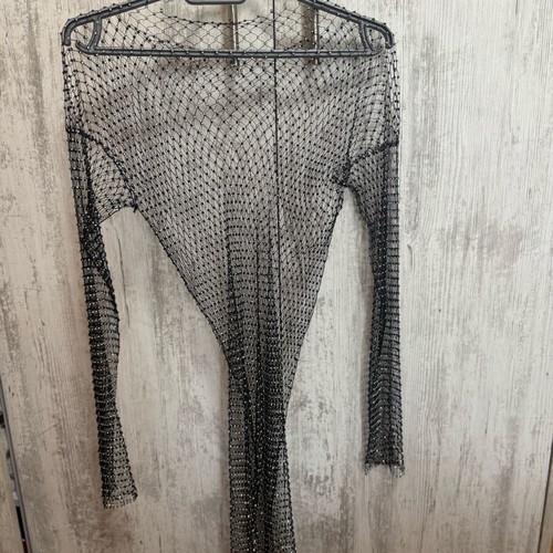 Beach dress shiny like new with knitted Swarovski black and silver