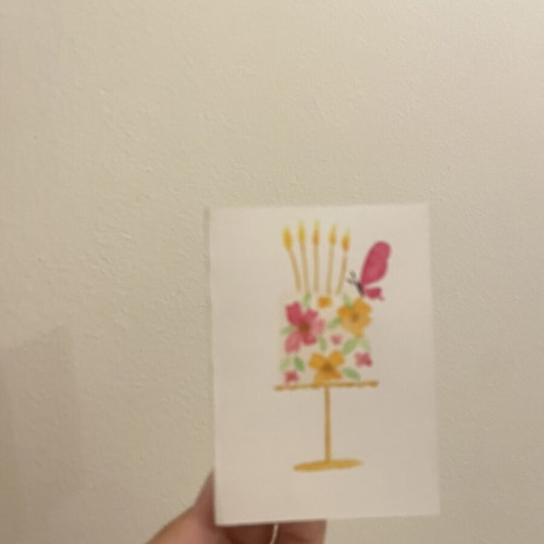 Birthday card hand-painted, like new