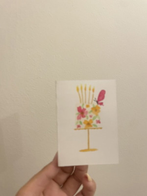 Birthday card hand-painted, like new