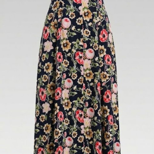 Long Floral Backless Dress