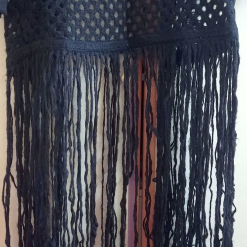 Fringed cardigan used, black