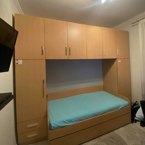 Bedroom furniture set new with bed, wardrobe, shelves and desk