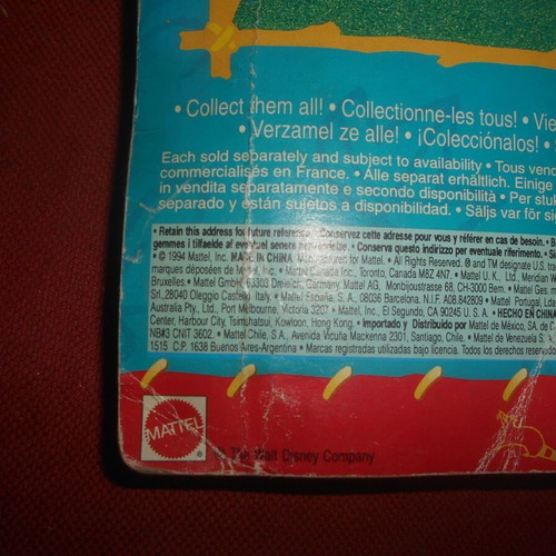 Pocahontas collectible figures 1994 Mattel used set