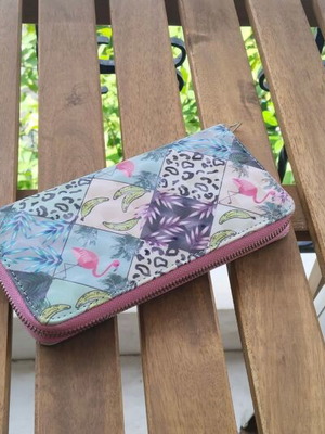 Women's wallet new large with 3 compartments, zipper and 8 cards