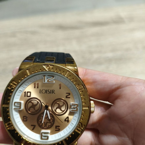 Loisir women's watch gold with black strap like new