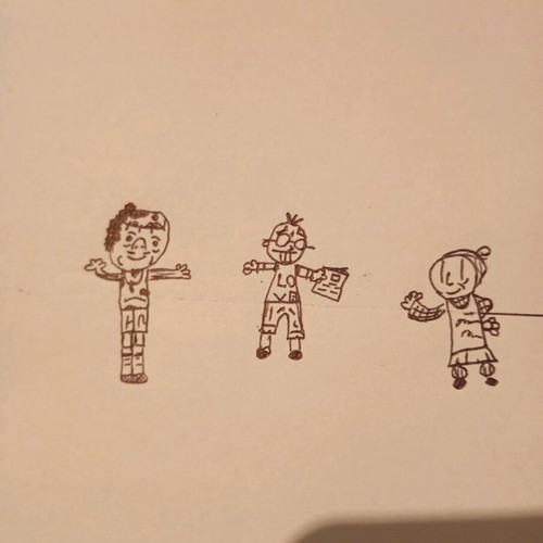 Children's drawing like new on A4 paper with pen