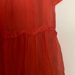 Coral silk dress with viscose lining, size M