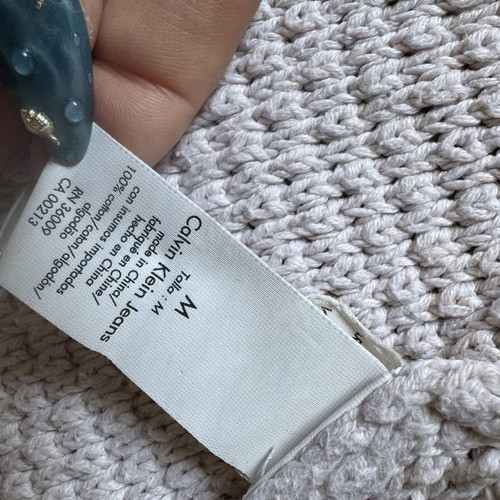 Calvin Klein Jeans knit coatigan, 100% cotton, size M, beige