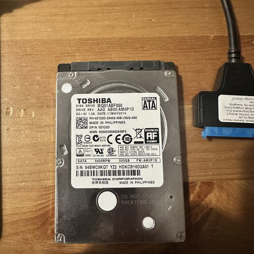 Toshiba 500GB 2.5 inch HDD