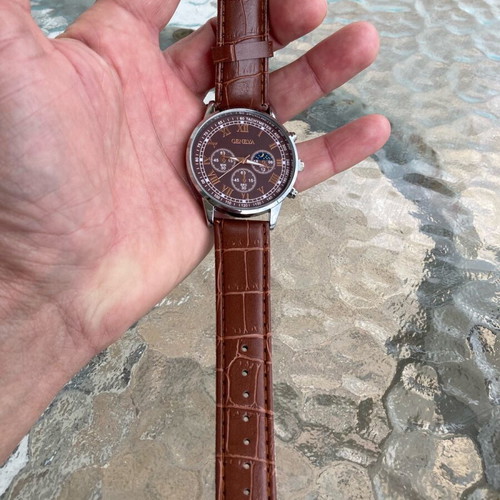 Geneva men's watch new with battery brown