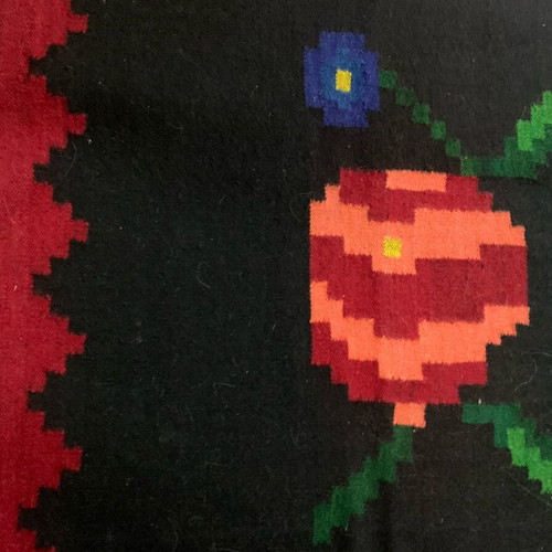 Handmade wool rug new with traditional geometric patterns