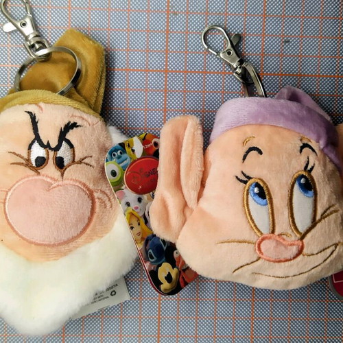 Disney keychain wallets with Grumpy and Dopey new, multicolor