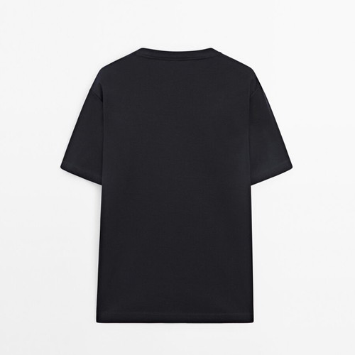 T-Shirt Premium 100% cotton mercerized navy blue size Large new