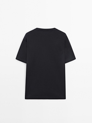 T-Shirt Premium 100% cotton mercerized navy blue size Large new