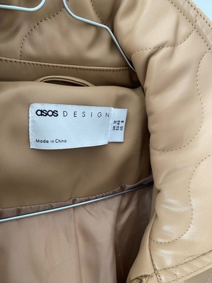 Bomber oversized faux leather χρώμα καμέλ μέγεθος L