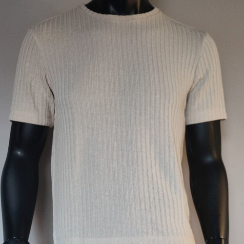 H&M men's short sleeve knit T-shirt, light beige