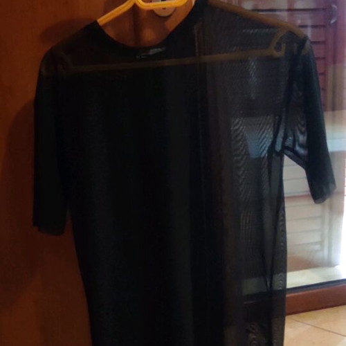 Zara t-shirt size M transparent like new, black