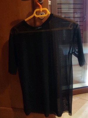 Zara t-shirt size M transparent like new, black