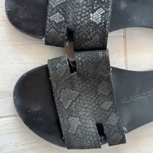 Glamazons leather sandals used, size 39, black