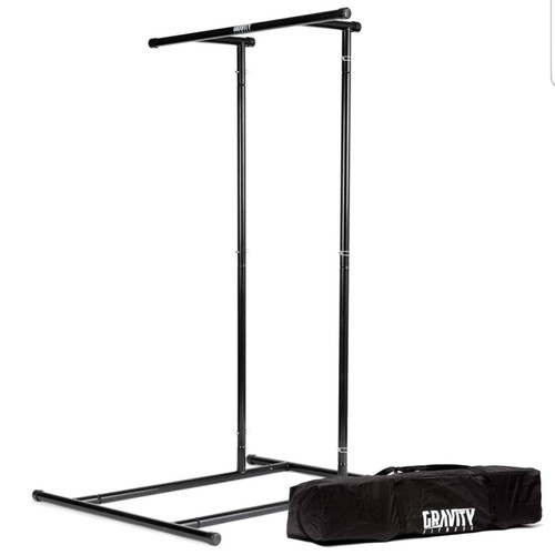 Portable Pull up, Push up and Dip Rack used, floor-standing