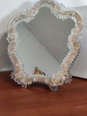 Murano Venetian Mirror handcrafted, new, glass and wood