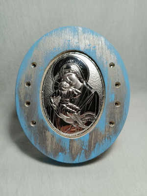 Virgin Mary Icon with Swarovski materials new