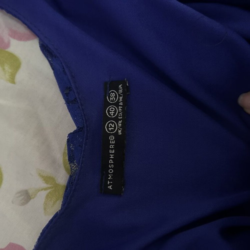 Atmosphere blue lace dress with 3/4 sleeve like new