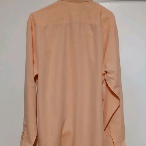 Aslanis Men cotton dress shirt size Large like new, orange