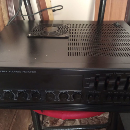 Inter-M PA-4000 amplifier used, 120W, 6 mic inputs, 5 zones