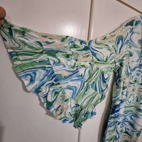 Caftan new 100% viscose size L/XL with embroidery and bell sleeves