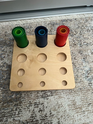 Wooden sensory puzzle toy used for babies