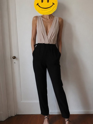 Jumpsuit like new, black and beige