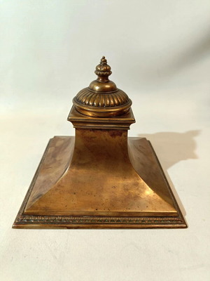 Large brass antique inkwell used