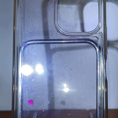 iPhone silicone case with liquid glitter used