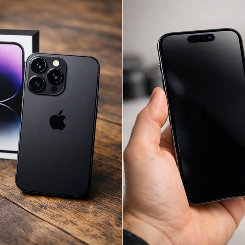 iPhone 14 Pro like new, black, 128GB, with box and charger