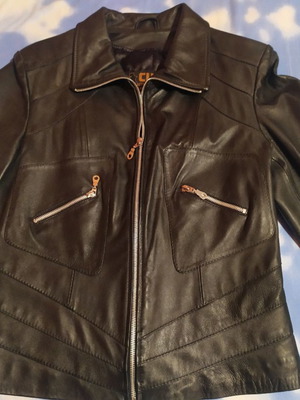 Leather jacket used, size med/large, black